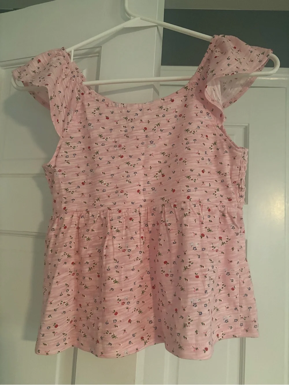 GAP Pink Floral Smocked Top